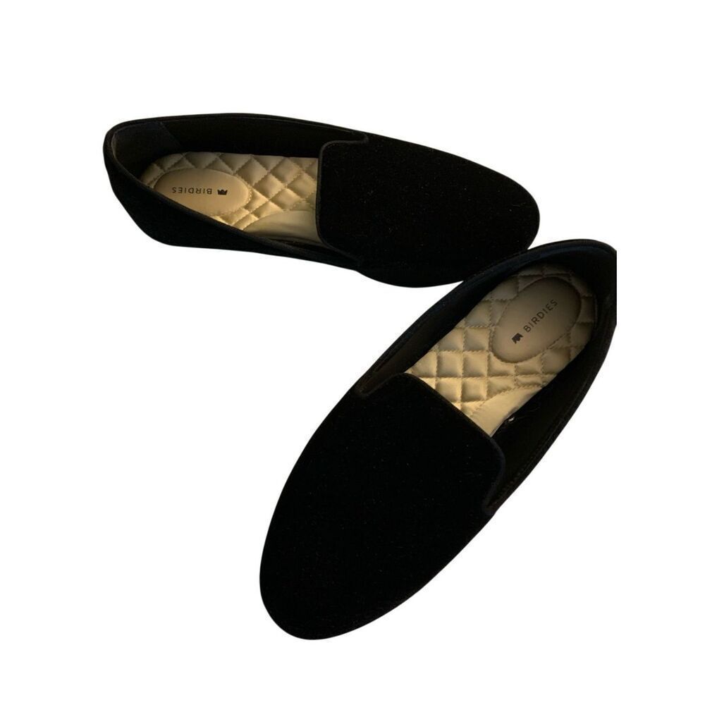 Birdies Sterling velvet flats loafers black women's size 8.5